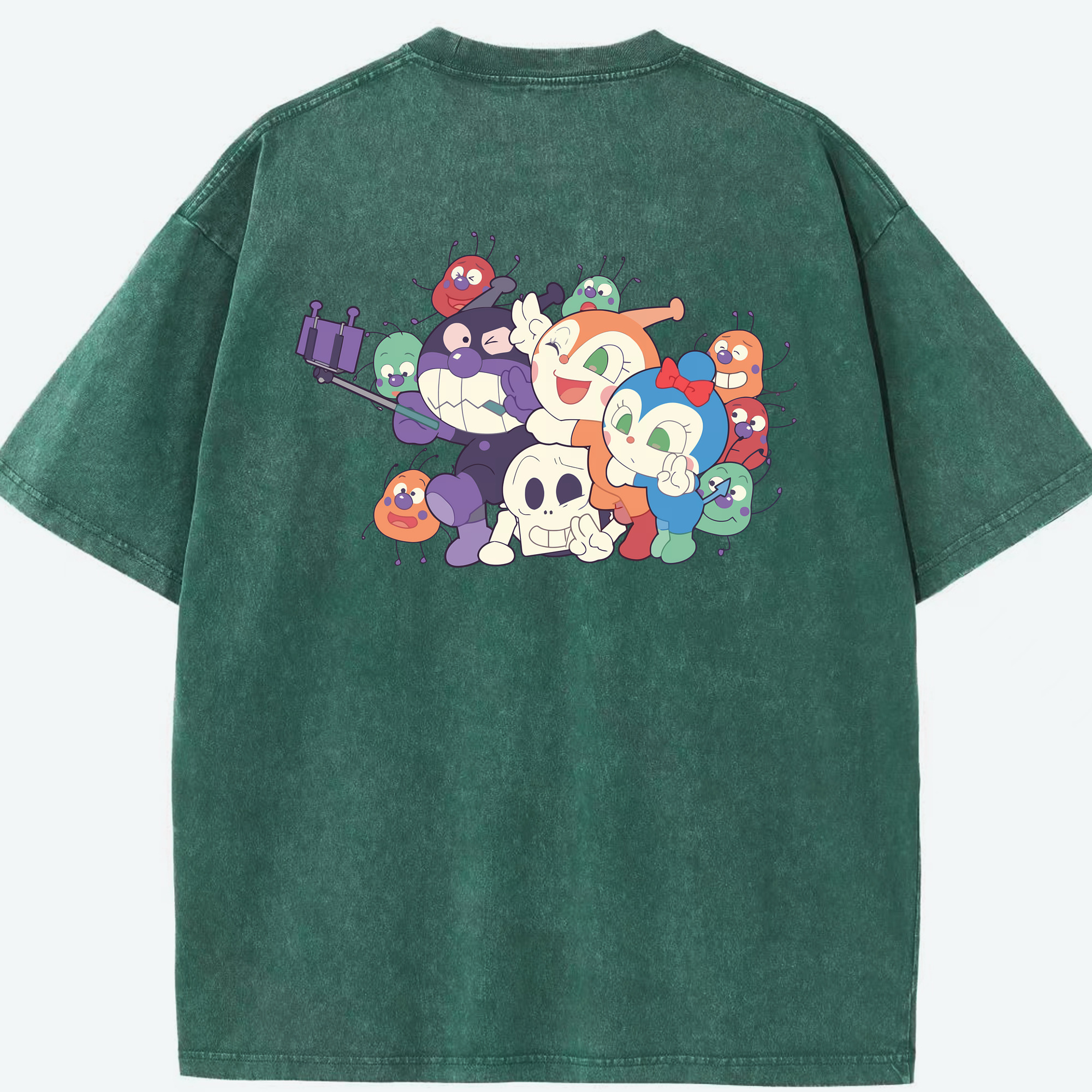 （画像用） アンパンマン Anpanman 綿100% ヴィンテージ風 半袖Tシャツ（背面プリント）